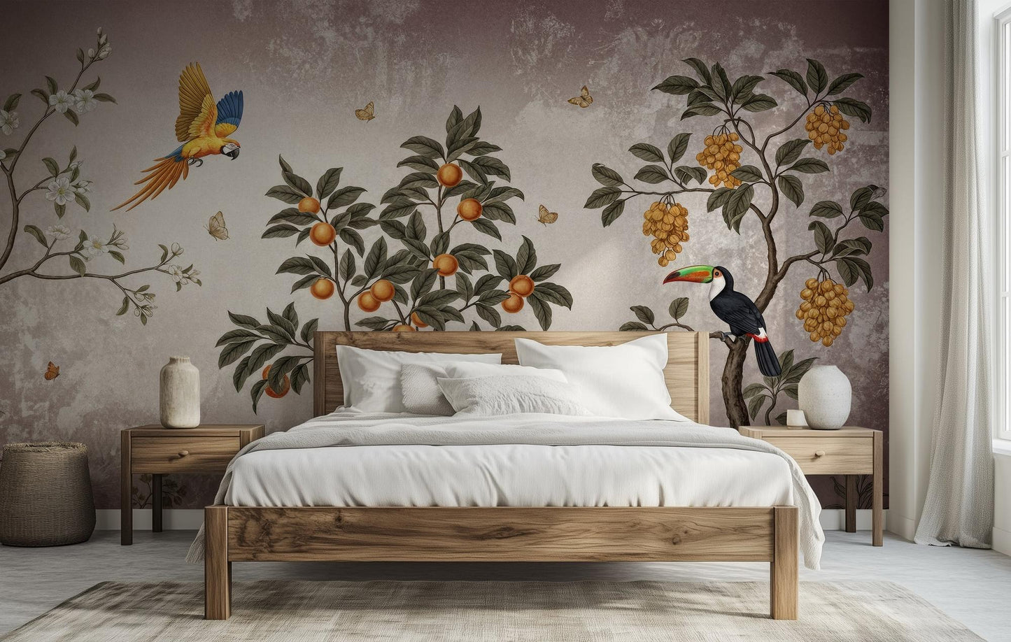 Tropical Multi Color wallpaper for Bedroom
