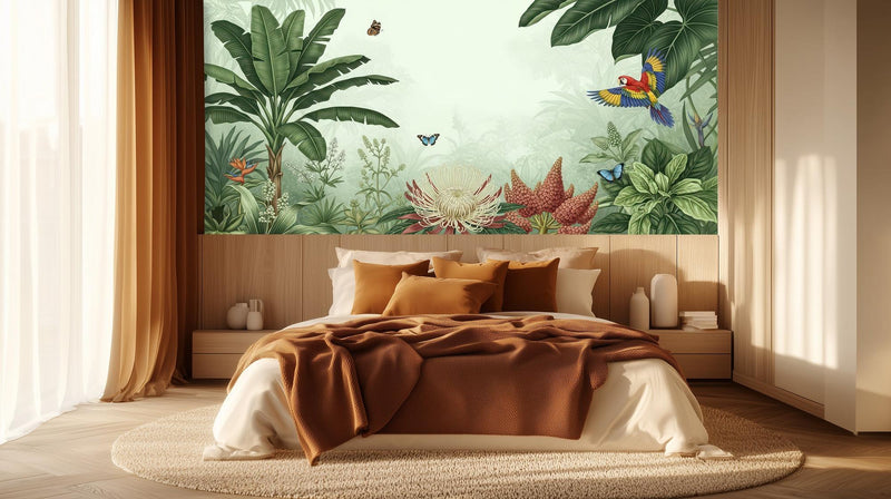 Tropical Multi Color wallpaper for Bedroom