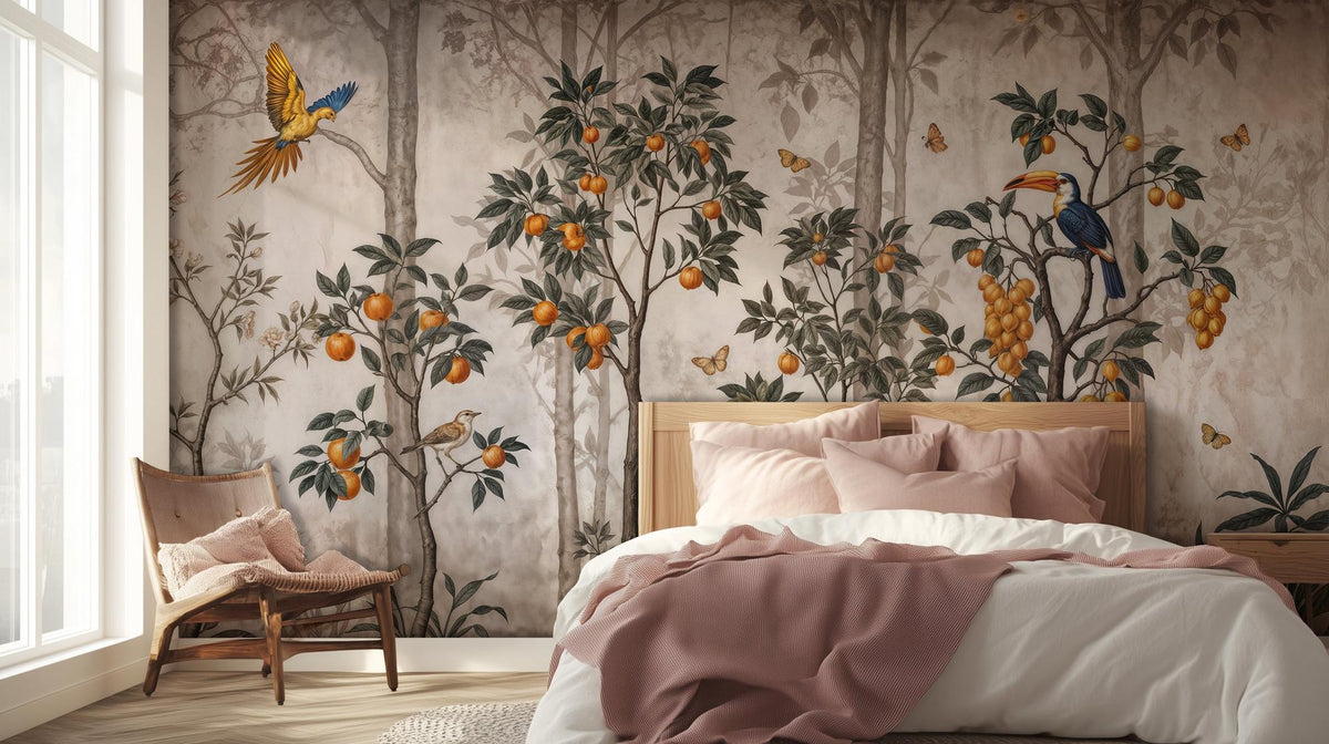 Tropical Multi Color wallpaper for Bedroom