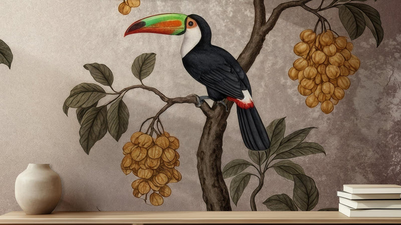 Tropical Multi Color wallpaper for Dining Room