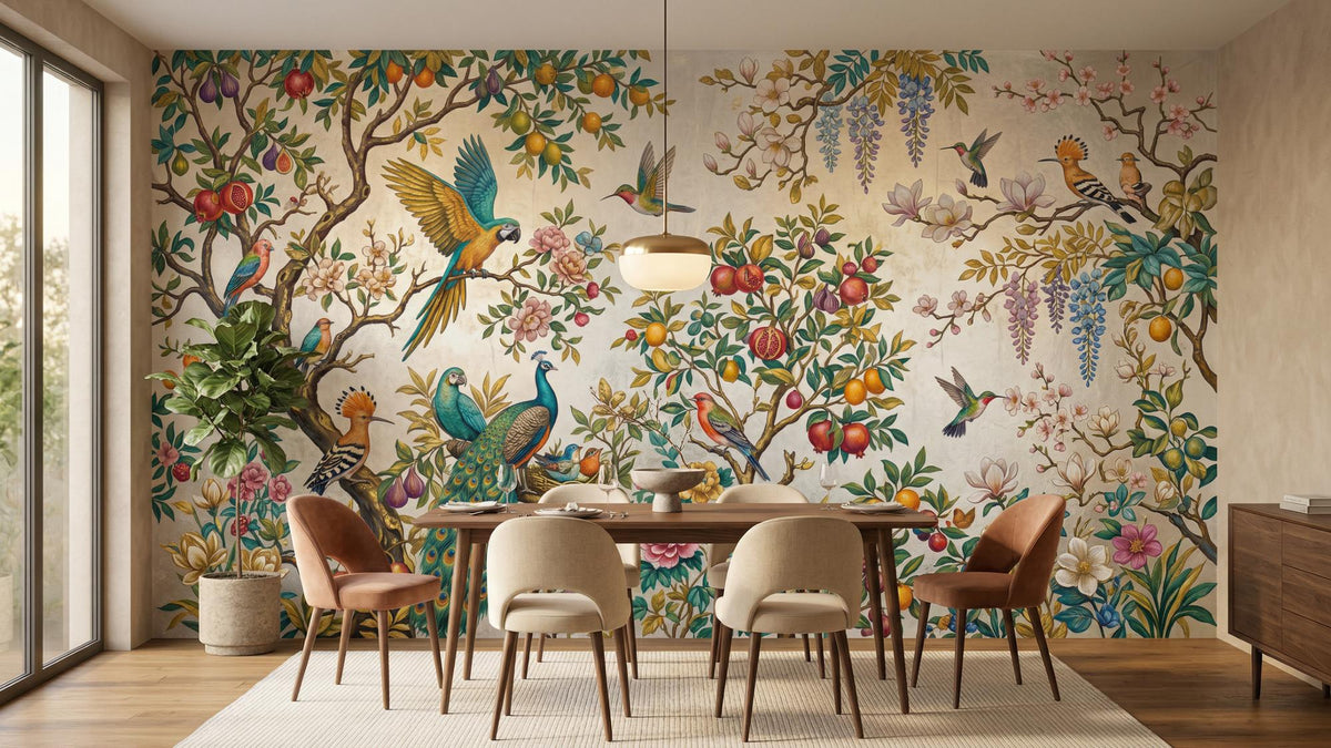 Tropical Multi Color wallpaper for Dining Room