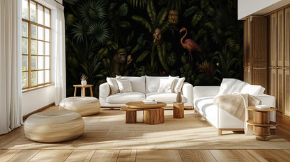 Tropical Multi Color wallpaper for Living Room