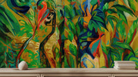 Tropical Multi Color wallpaper for Living Room