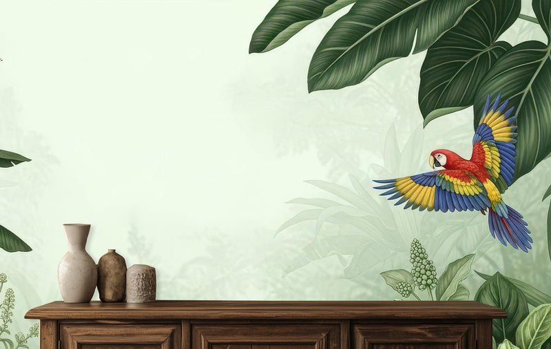Tropical Multi Color wallpaper for Living Room