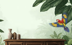 Tropical Multi Color wallpaper for Living Room