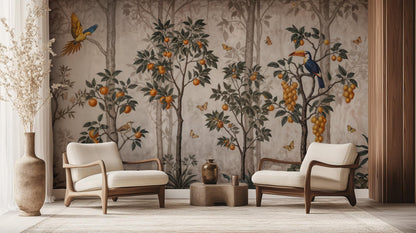 Tropical Multi Color wallpaper for Living Room