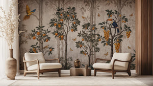 Tropical Multi Color wallpaper for Living Room