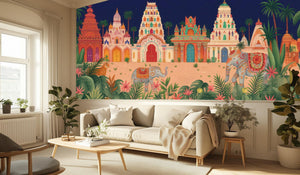 Tropical Multi Color wallpaper for Living Room