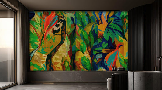 Tropical Multi Color wallpaper for Living Room