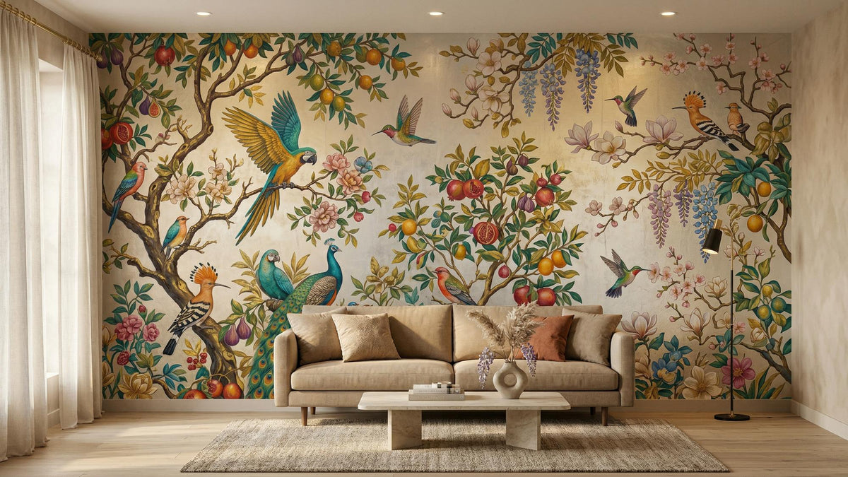 Tropical Multi Color wallpaper for Living Room