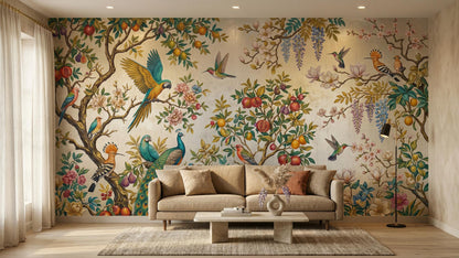 Tropical Multi Color wallpaper for Living Room
