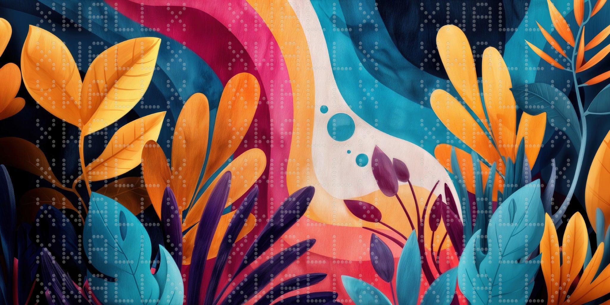 Vibrant Leafy Abstract Wallpaper