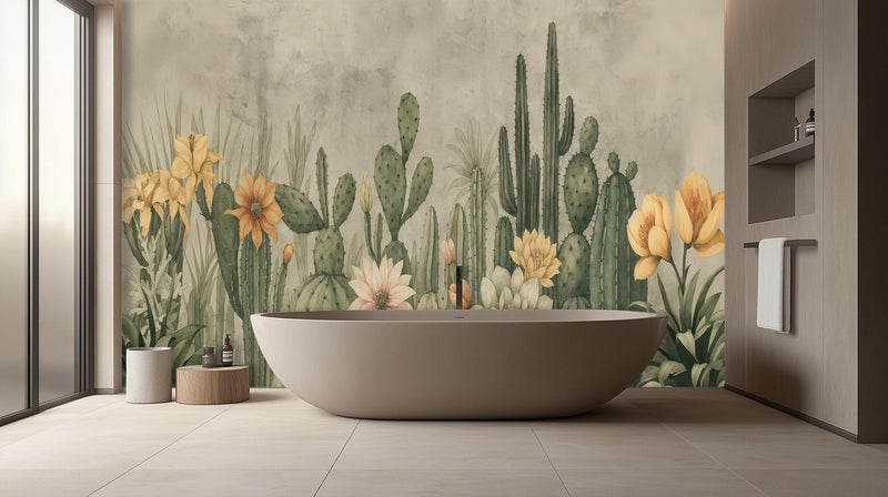 Banyo için Vintage Çok Renkli duvar kağıdı