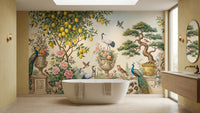 Banyo için Vintage Çok Renkli duvar kağıdı
