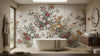 Floral Symphony with Birds Wallpaper