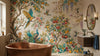 Exuberant Tropical Bird and Blossom Wallpaper