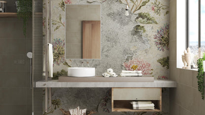 Vintage Multi Color wallpaper for Bathroom