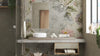 Vintage Floral Cracked Stone Wallpaper