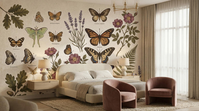 Vintage Multi Color wallpaper for Bedroom