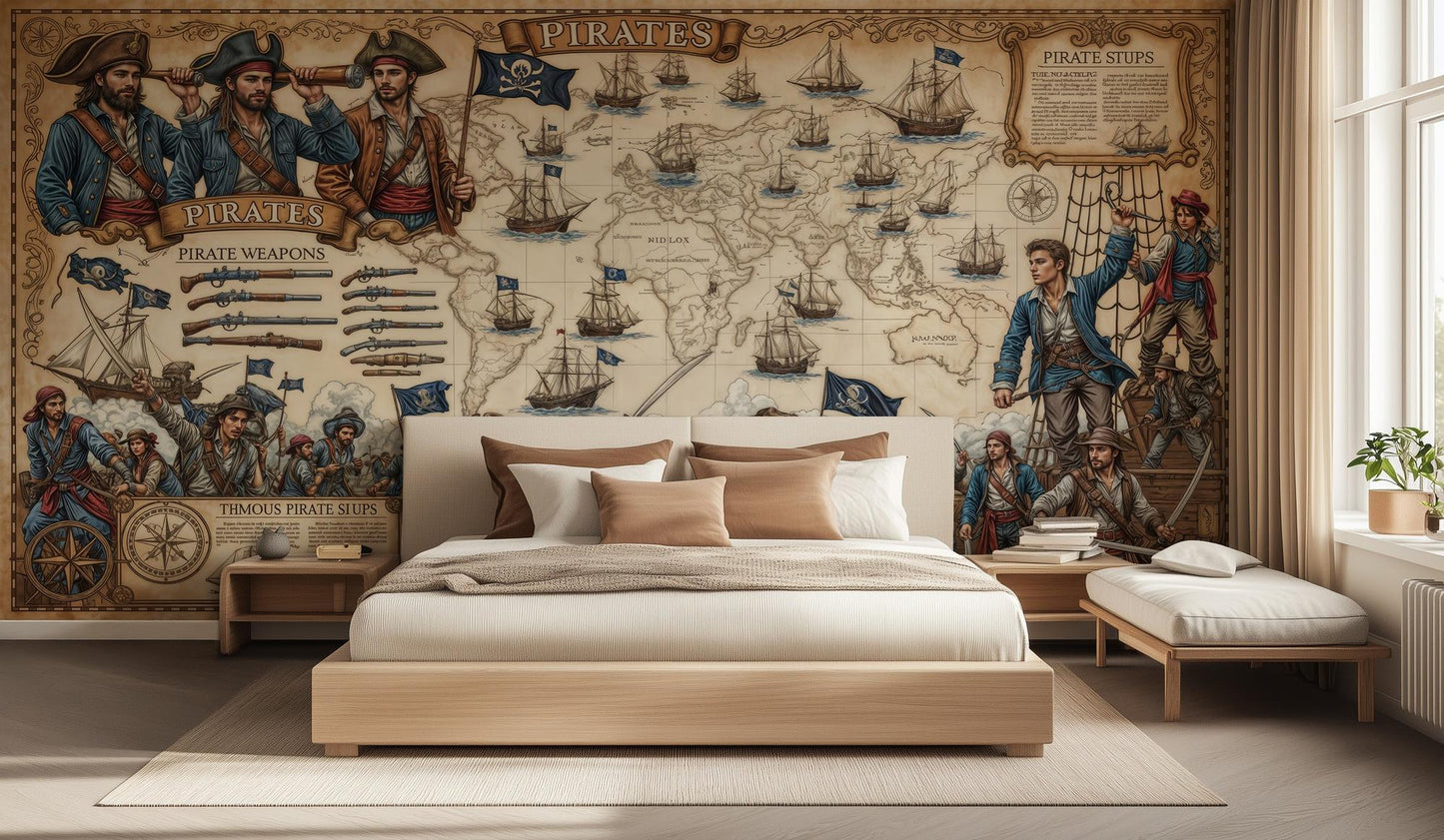 Vintage Multi Color wallpaper for Bedroom
