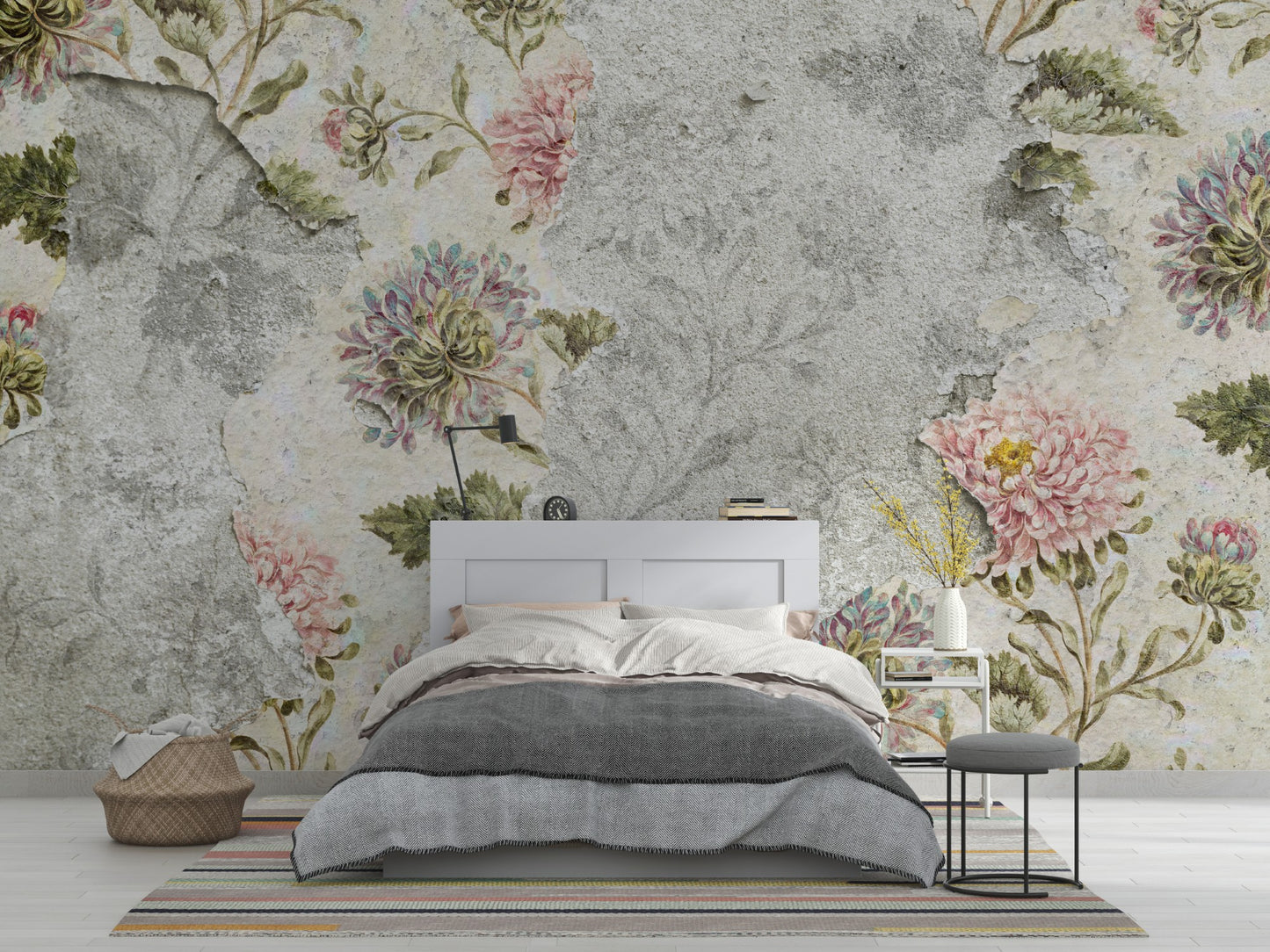 Vintage Multi Color wallpaper for Bedroom