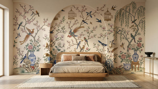 Vintage Multi Color wallpaper for Bedroom
