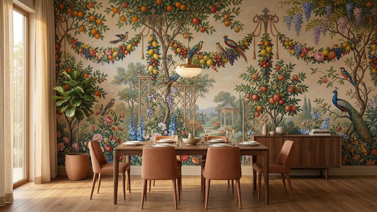 Vintage Multi Color wallpaper for Dining Room