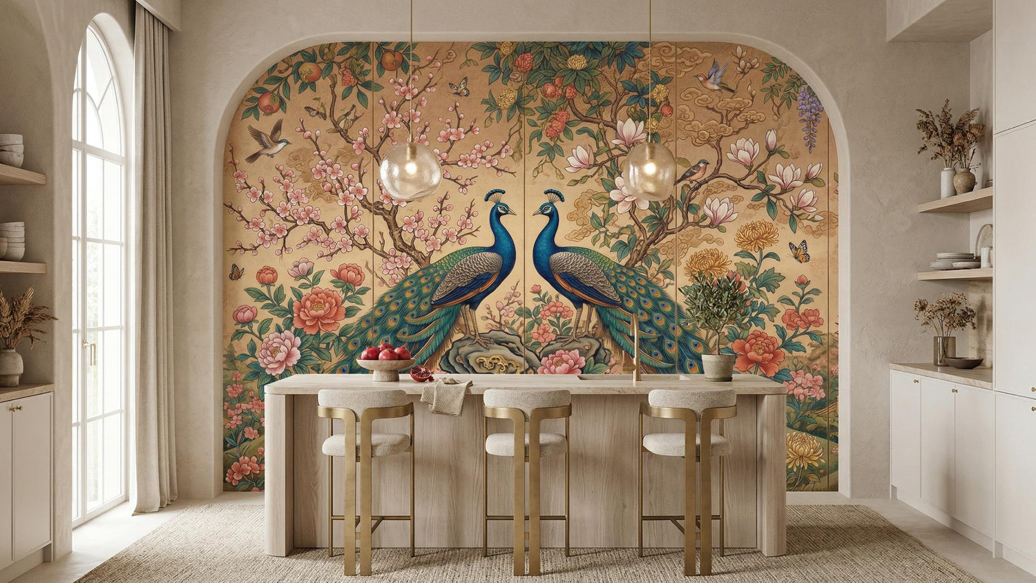 Vintage Multi Color wallpaper for Dining Room