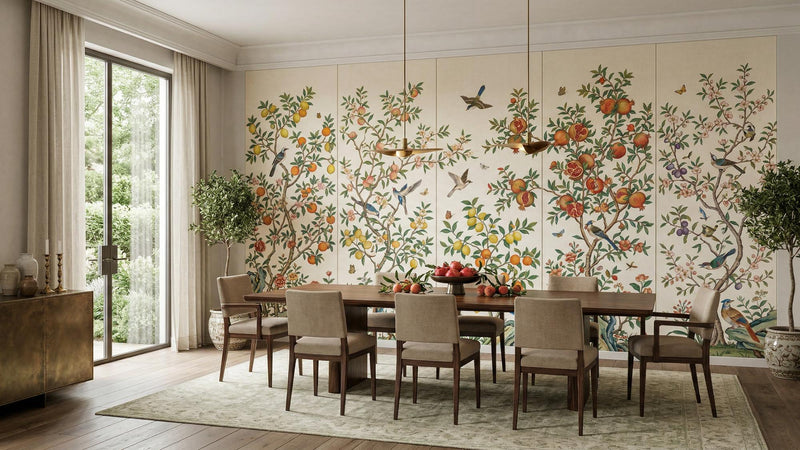 Vintage Multi Color wallpaper for Dining Room
