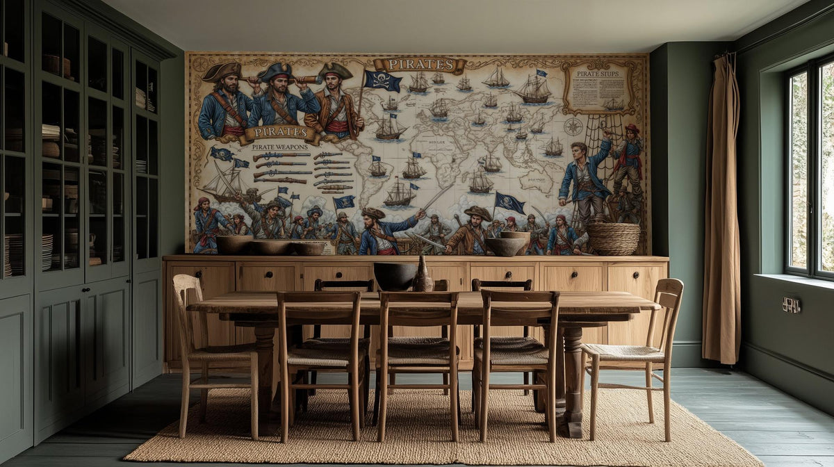 Vintage Multi Color wallpaper for Dining Room
