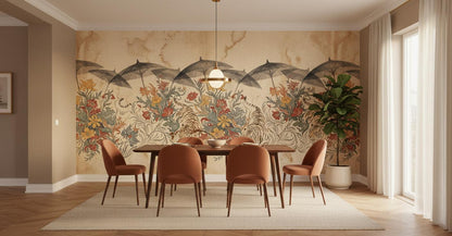 Vintage Multi Color wallpaper for Dining Room