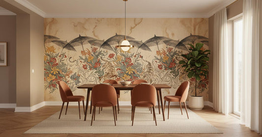 Vintage Multi Color wallpaper for Dining Room