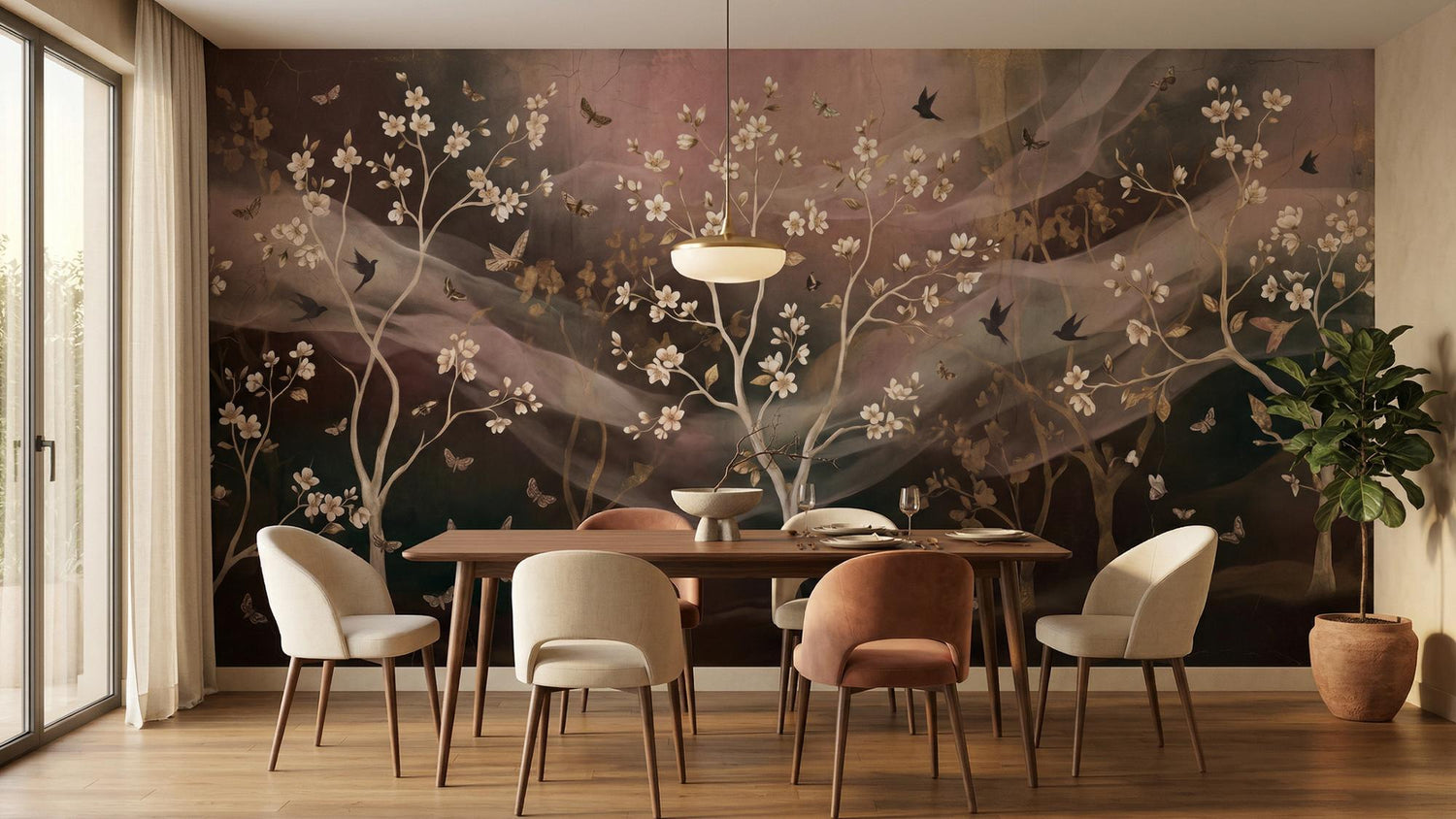 Vintage Multi Color wallpaper for Dining Room