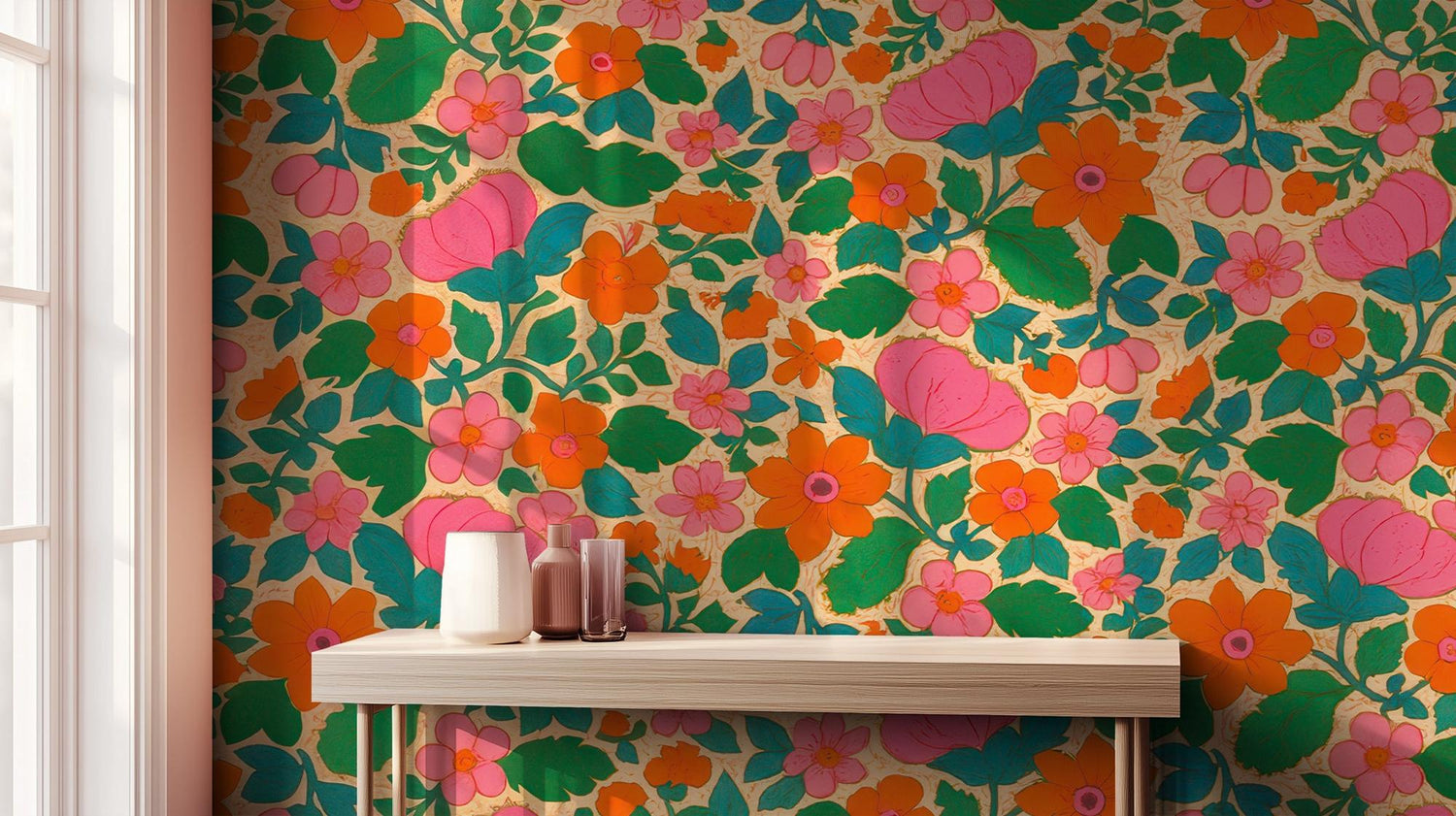 Vintage Multi Color wallpaper for Kids