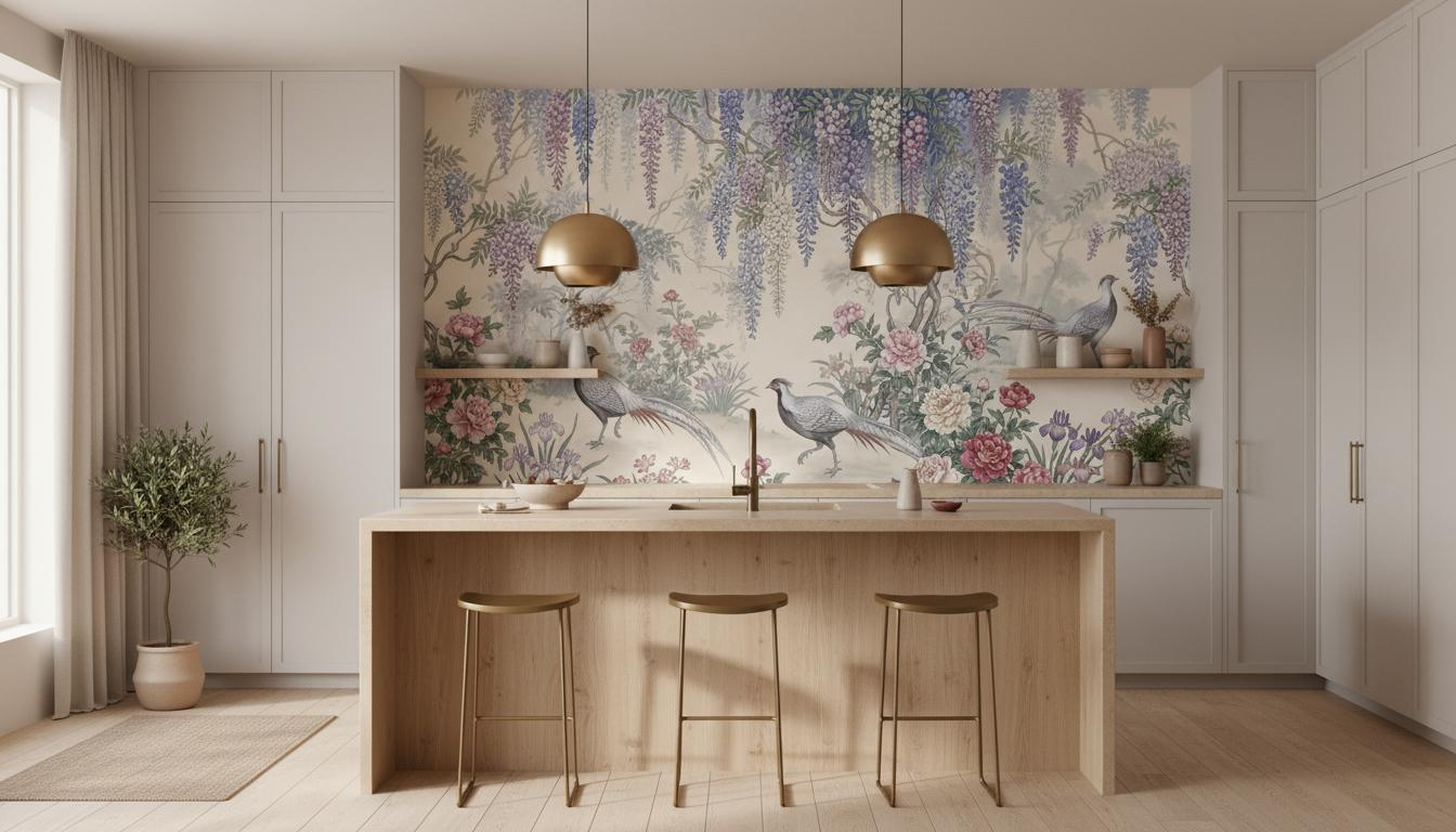 Vintage Multi Color wallpaper for Kitchen