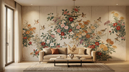 Vintage Multi Color wallpaper for Living Room