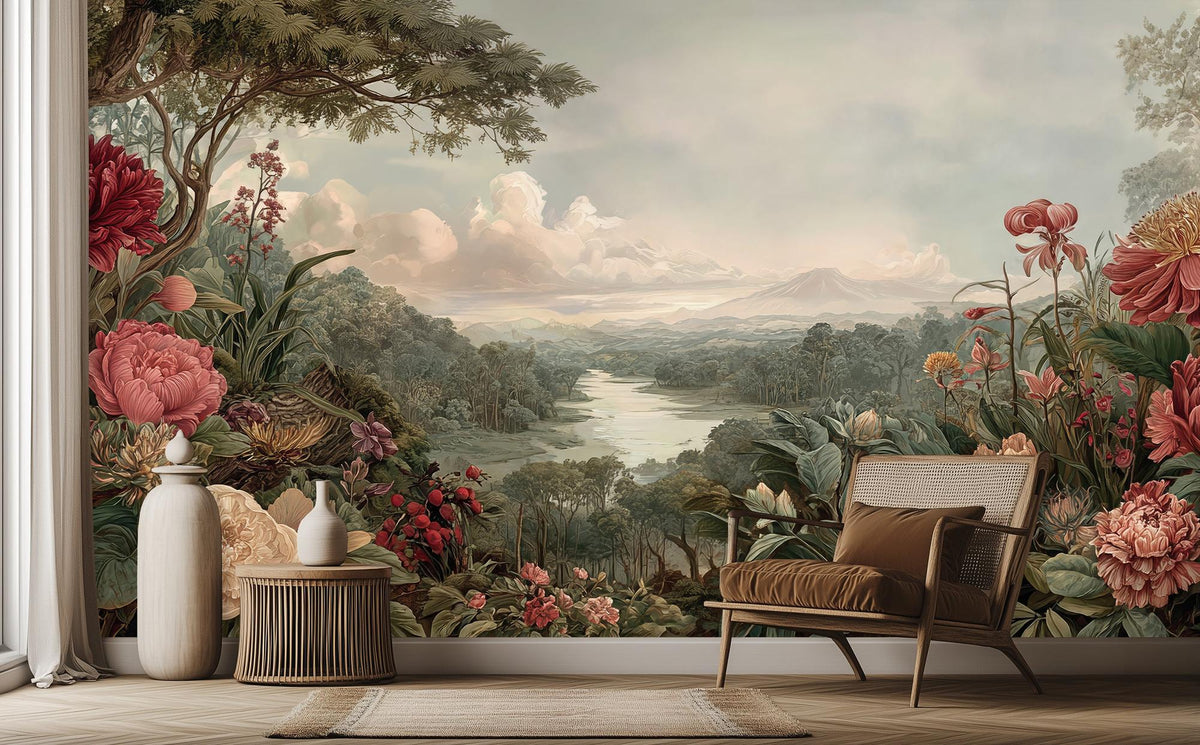 Vintage Multi Color wallpaper for Living Room