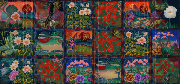 Vibrant Floral Tapestry Wallpaper - Sample