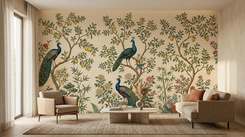 Vintage Multi Color wallpaper for Living Room