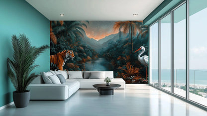 Tiger and Stork wallpaper - XWALLX