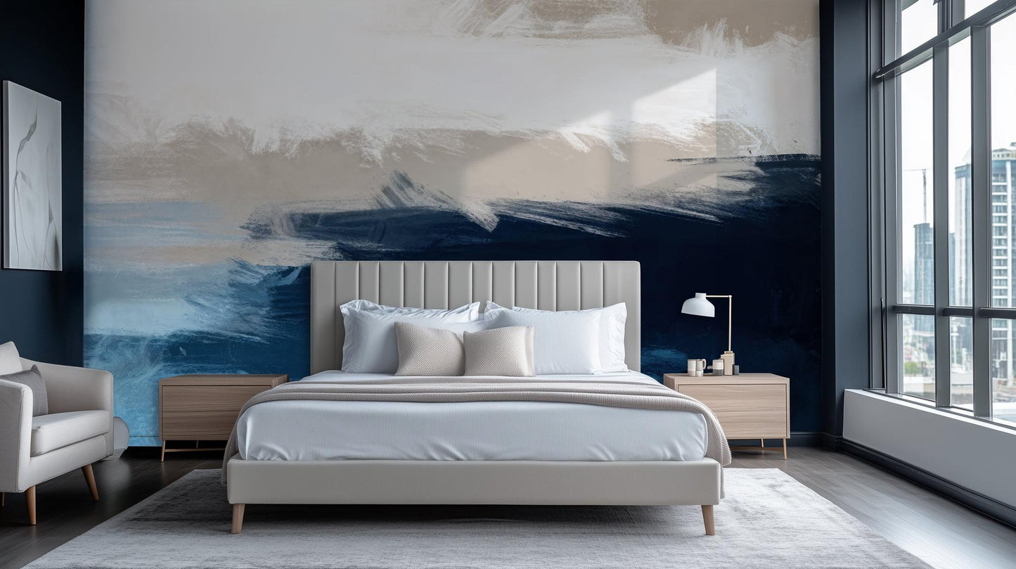 Abstract Navy wallpaper for Bedroom