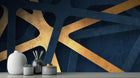 Abstract Navy wallpaper for Living Room