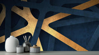 Abstract Navy wallpaper for Living Room