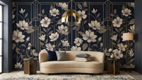 Contemporary Navy wallpaper for Living Room