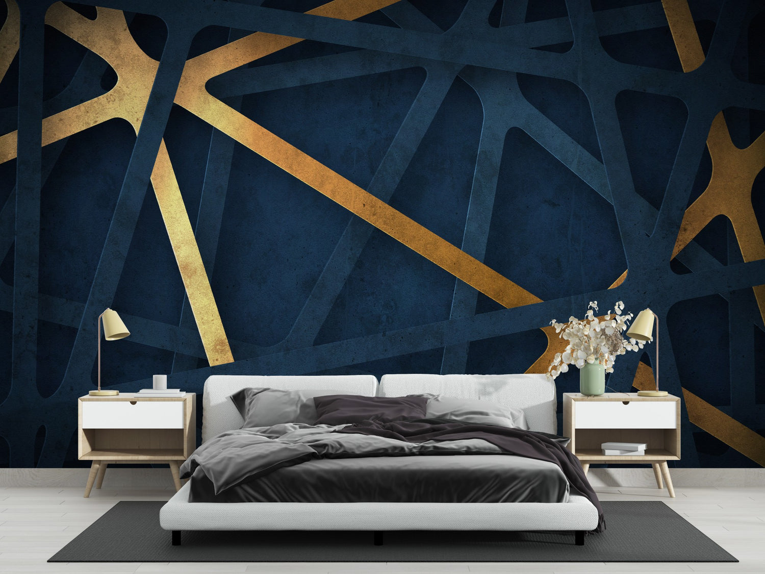 Modern Navy wallpaper for Bedroom