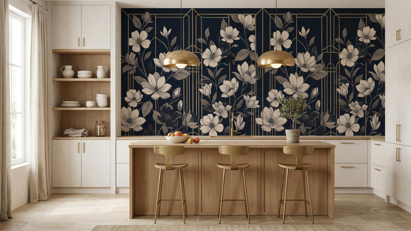 Modern Navy wallpaper for Kitchen