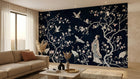 Traditional Navy wallpaper for Living Room
