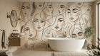 Abstract Neutral wallpaper for Bathroom
