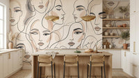Abstract Neutral wallpaper for Kitchen