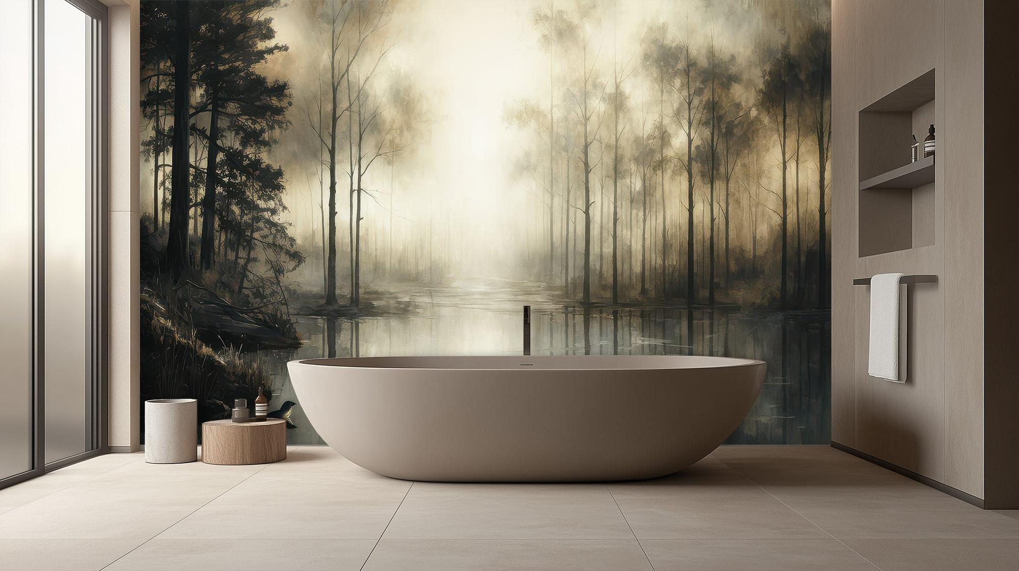 Banyo için Çağdaş Nötr duvar kağıdı